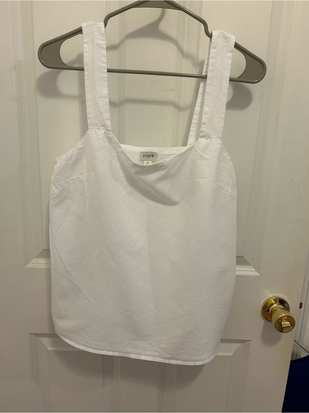J. Crew White Square Neck Tank with Wide Straps